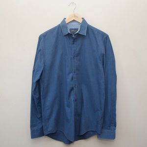 Zara Man slim fit cotton denim button down shirt